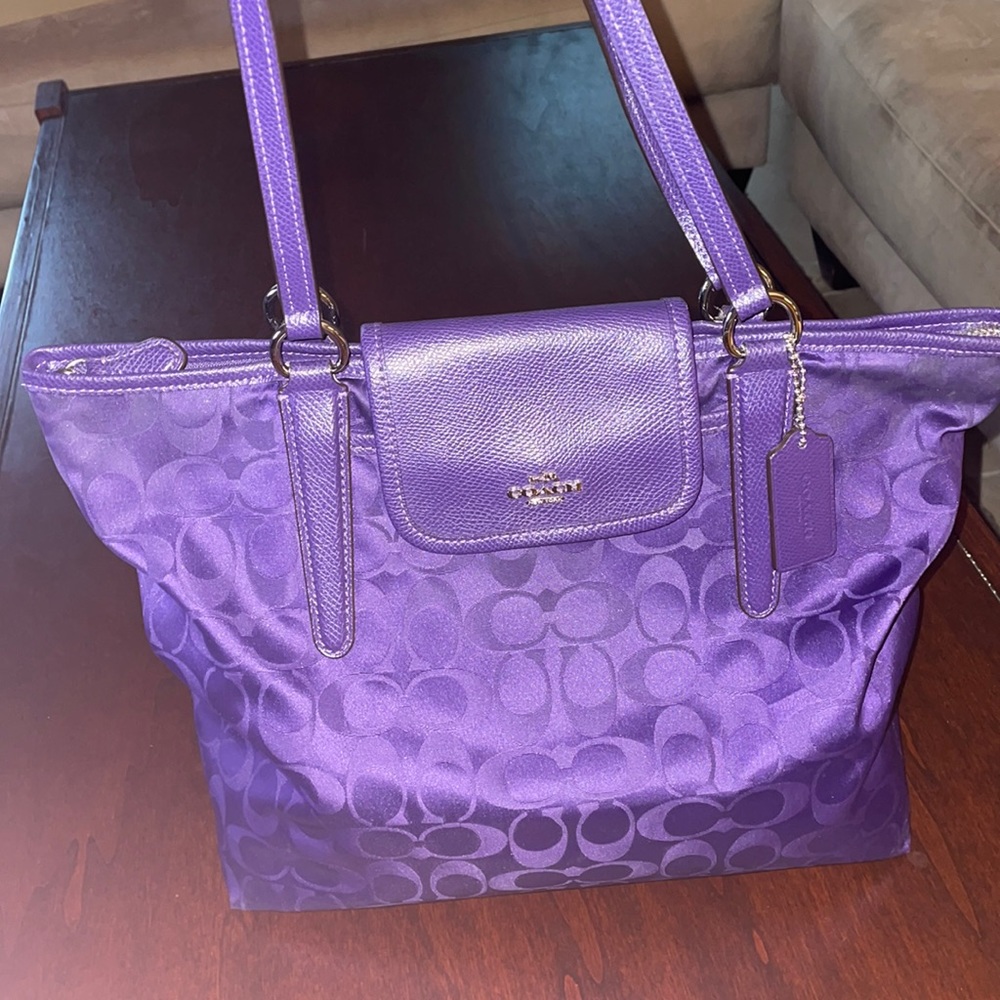 Purple Coach shoulder bag